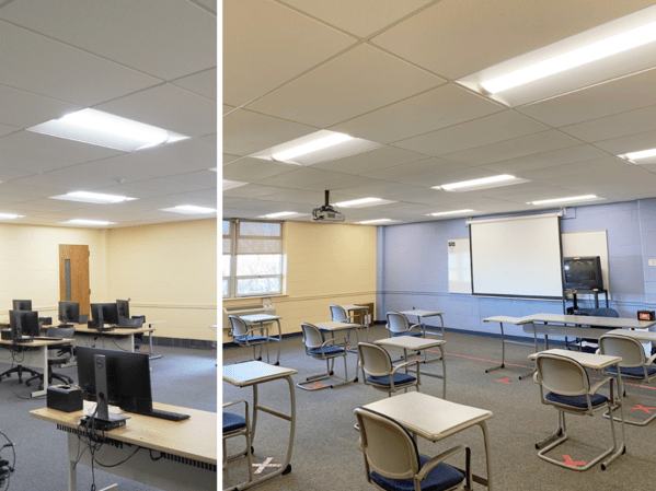 LED lighting at Mitchell College in a classroom