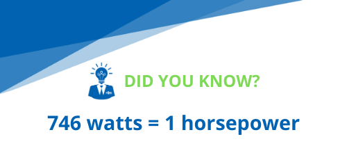 DID YOU KNOW 746 watts = 1 horsepower